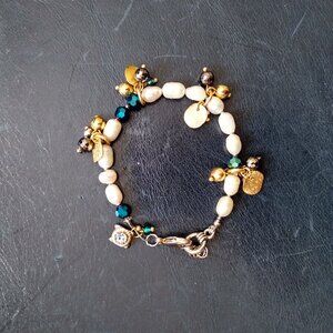 HANDMADE Cultured Pearl & Glass Bead Bracelet